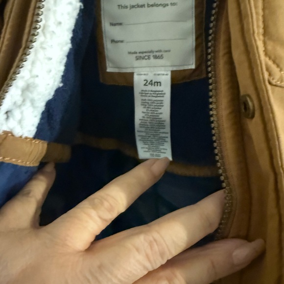Carter's Tan Hooded Jacket with Sherpa Lining - Picture 3 of 4